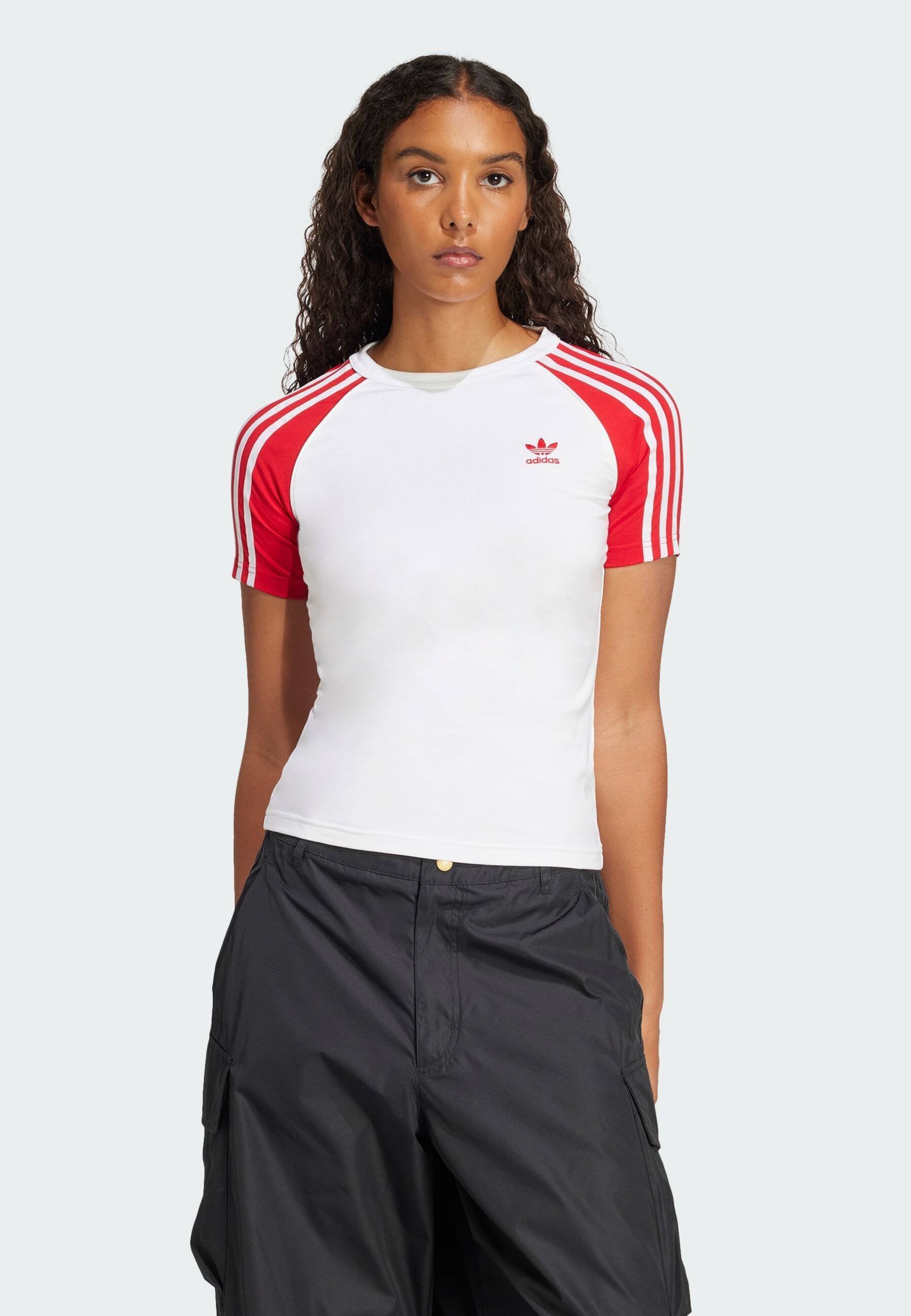adidas Originals 3S SLIM - T-shirt basique - blanc ou écarlate