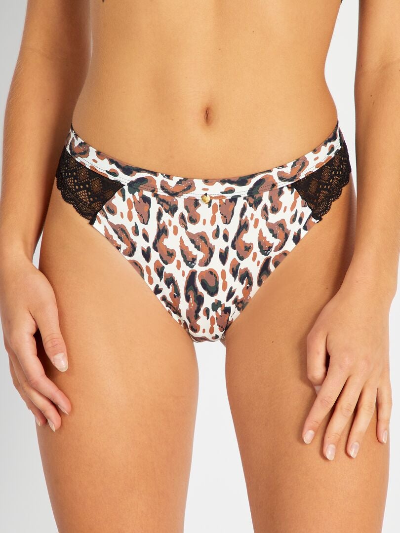 Mojito Lingerie String met Luipaardprint - WIT