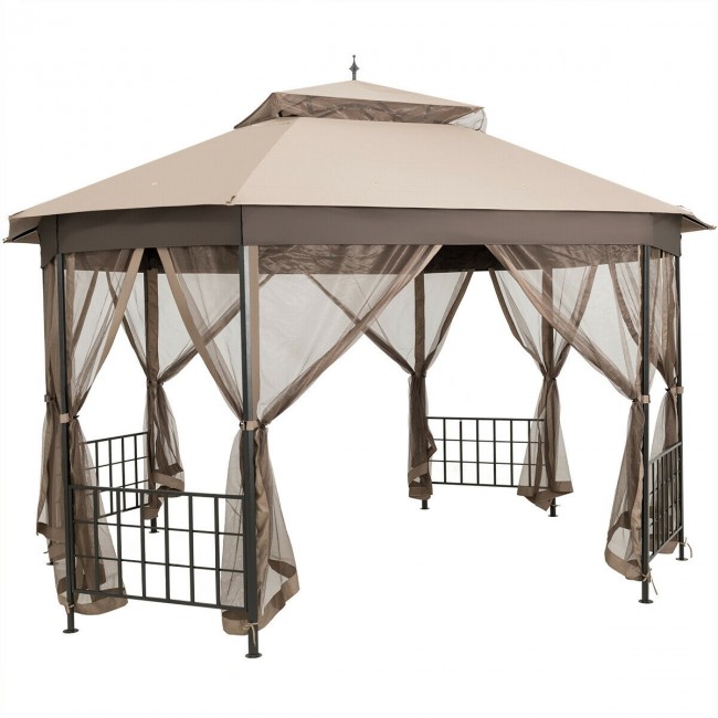 25 x 3,6 meter åttekantet paviljong med myggnett