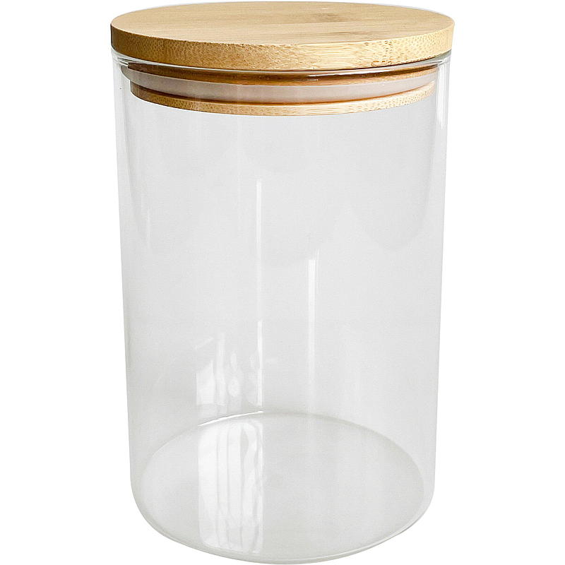 Contenitore da cucina rotondo in vetro da 1 litro