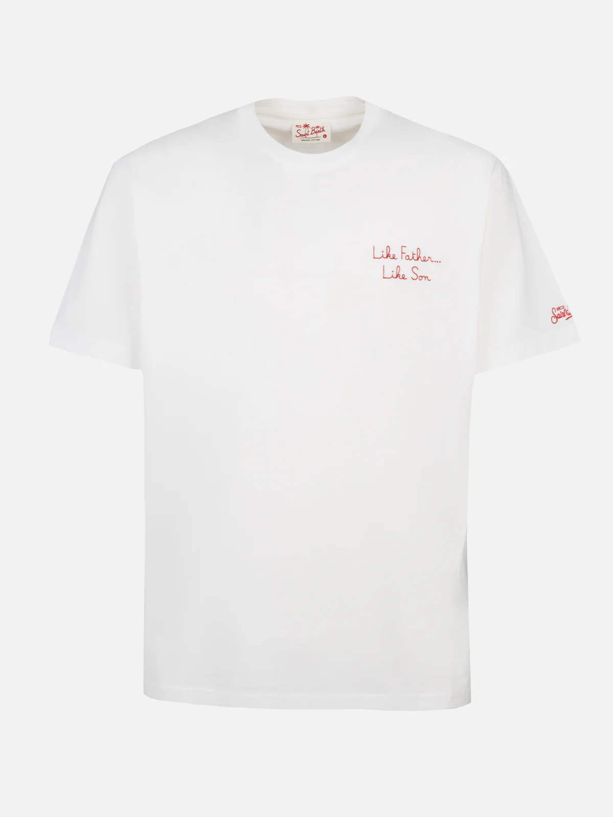 T-shirt da uomo in cotone con ricamo frontale The Simpsons e stampa su