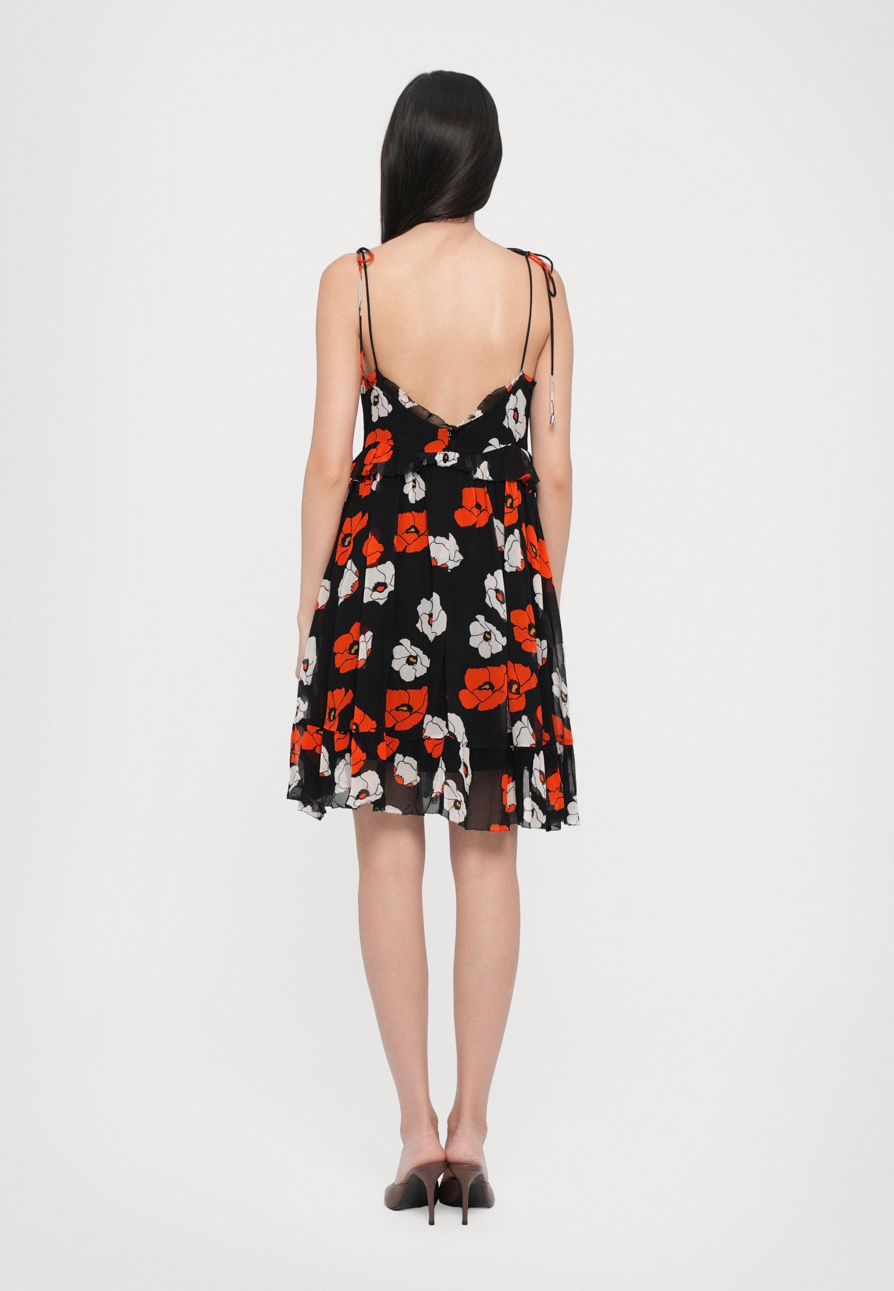 Robe The Kooples - Robe de jour - noir/rouge/blanc cassé