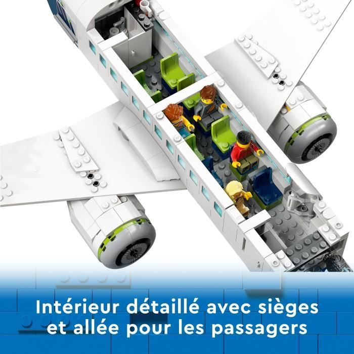 LEGO® City 60367 Airliner Toy Set with Airport Bus, Tugboat, Baggage Truck and 9 Minifigures