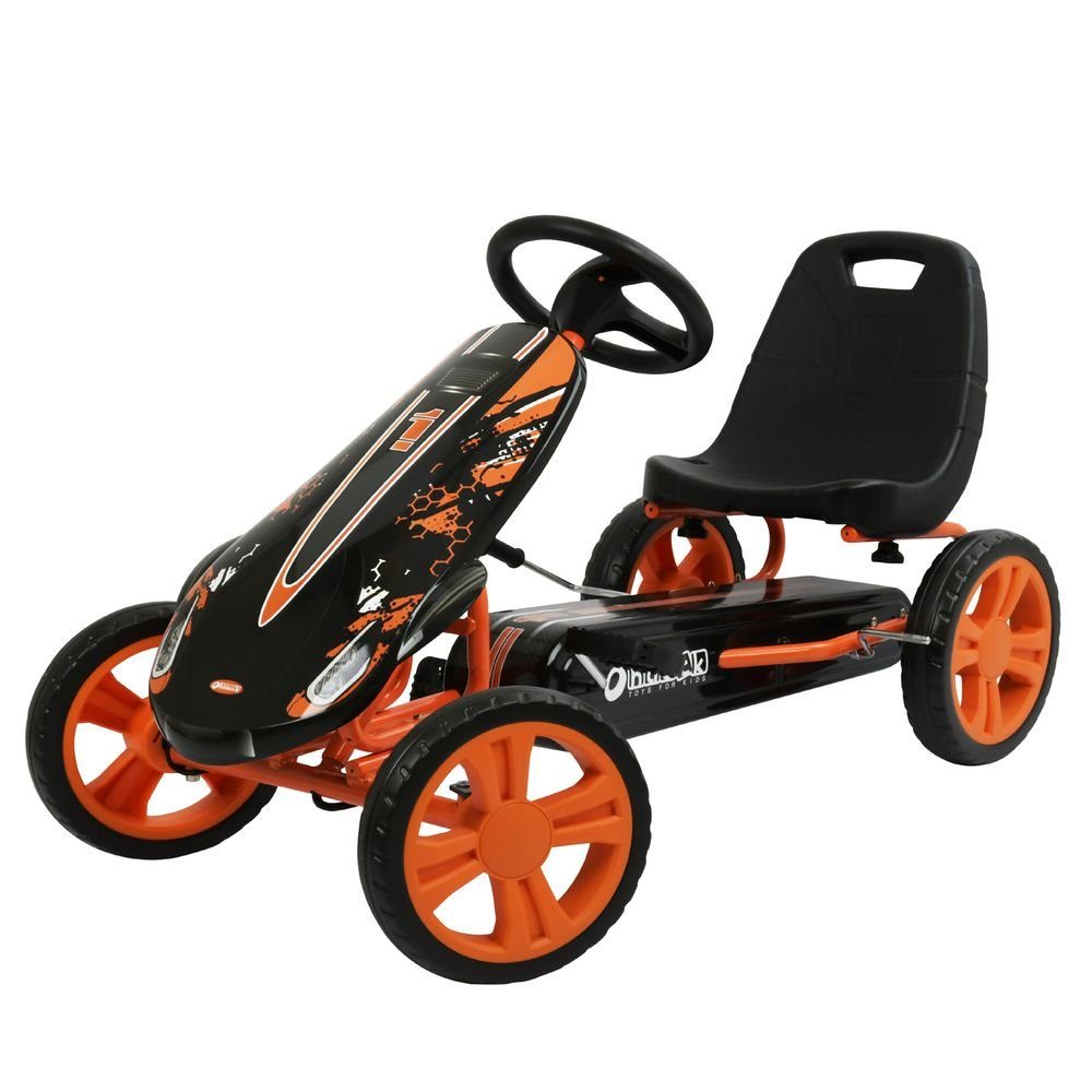 Hauck Speedster pedal vehicle - Orange, pedal go-kart & pedal car with adjustable bucket seat (4-8 years)