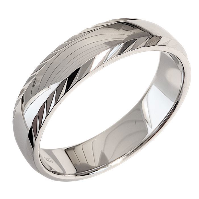 Alliance Homme 5mm en Argent 925 rhodié