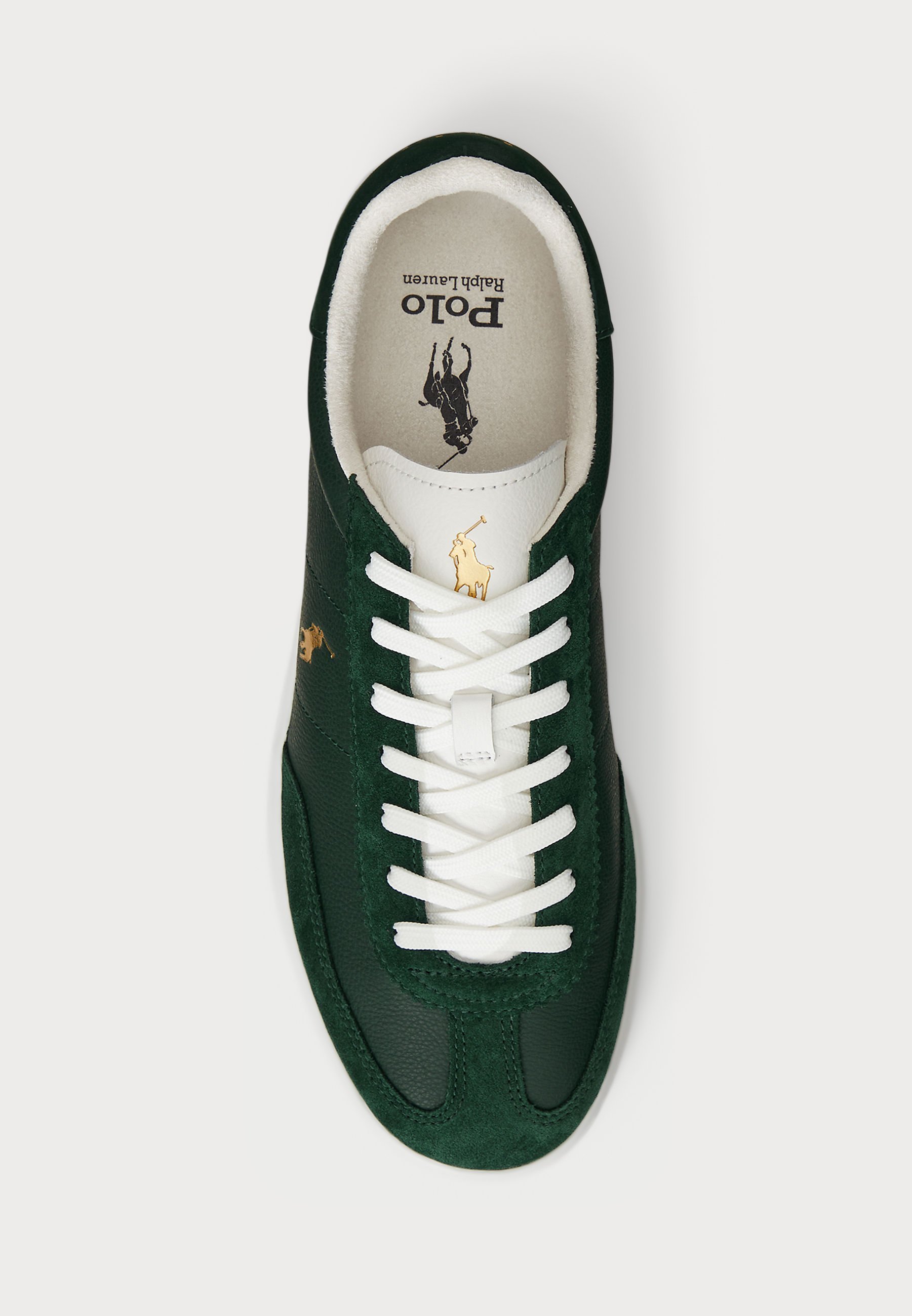 Polo Ralph Lauren BEDFORD LEATHER-SUEDE SNEAKER UNISEX - Sneakers - college green/deckwash white