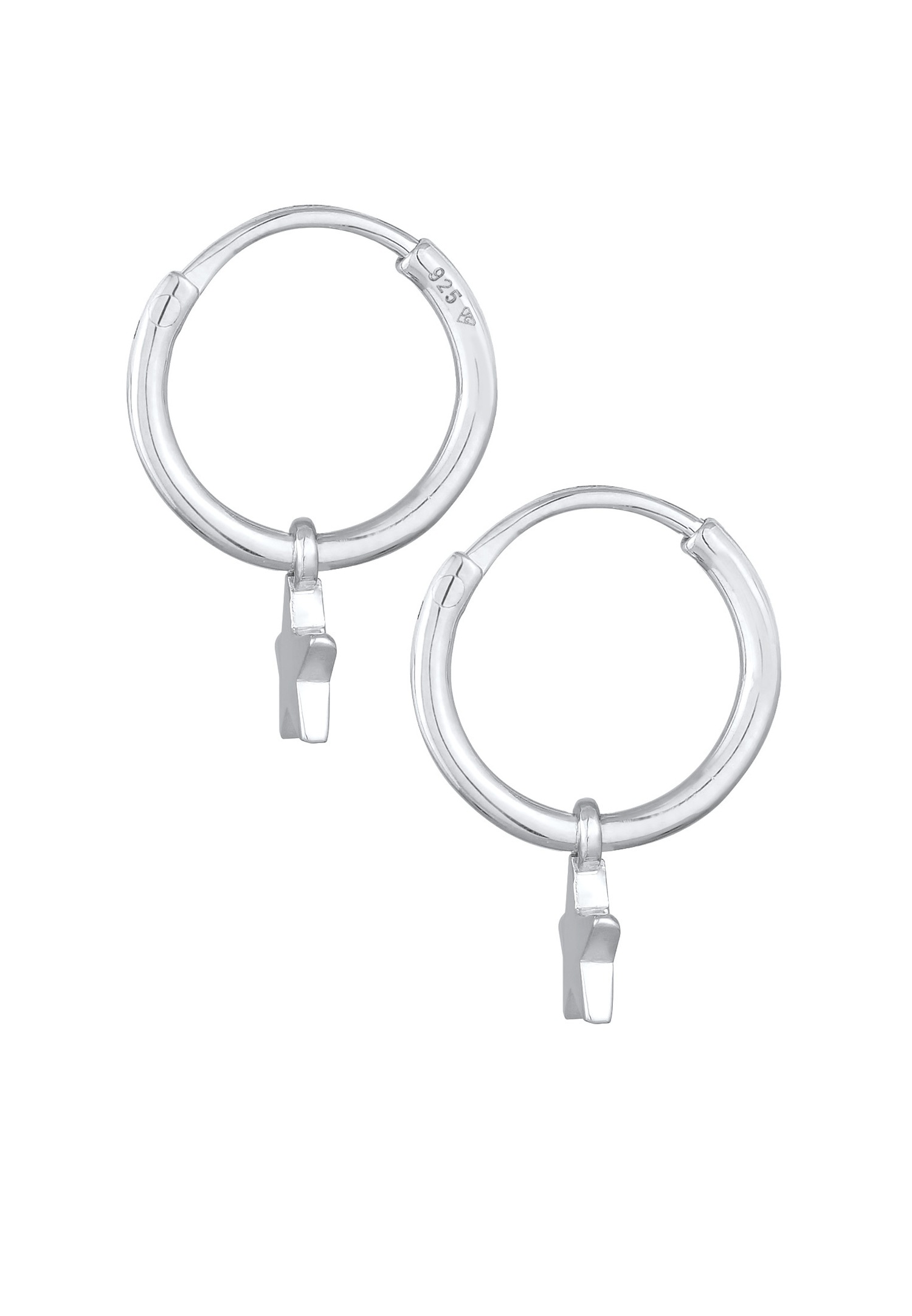 Elli Femmes Créoles Pendentif étoile Astro en Argent Sterling 925 Plaqué Or