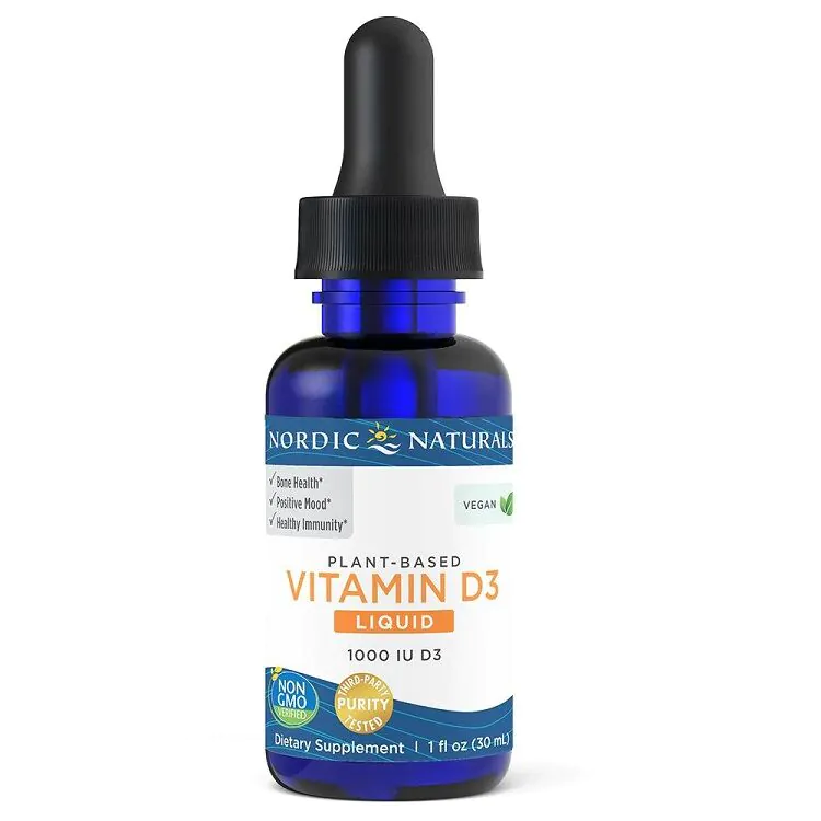 Nordic Naturals Vitamin D3 Vegan 1000 IU, Suplement diety z witaminą D3, Krople