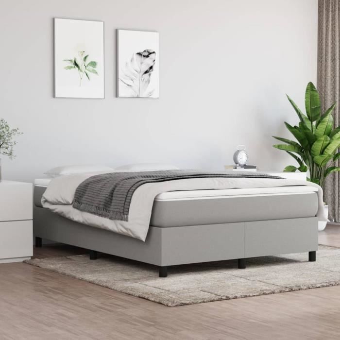 Base de colchón SALUTUYA - BD11881 - Gris claro - 140x190 cm - Tela