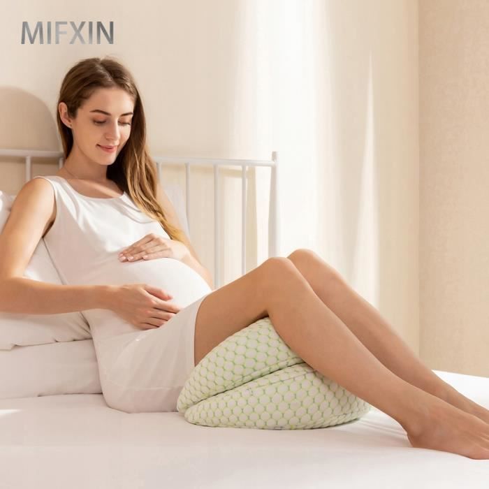 Oreiller de grossesse en forme de U pour femmes enceintes Vert S