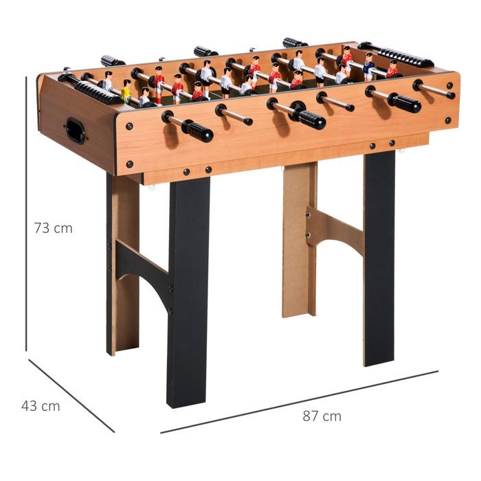 4-in-1 multi-game tafel: tafelvoetbal, biljart, airhockey, pingpong, met houten accessoires, 92L x 78B x 80H cm
