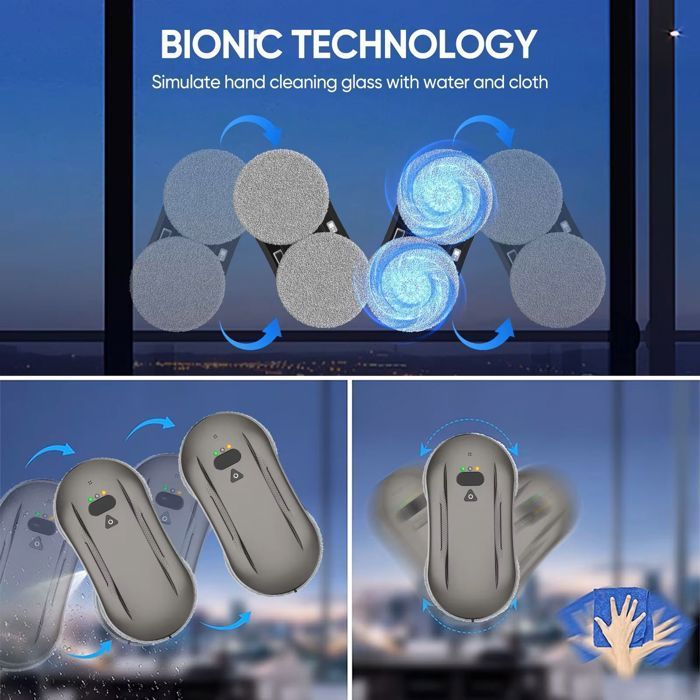 Dual Spray Window Cleaning Robot, 5600 Pa Window Washing Robot, Remote Control