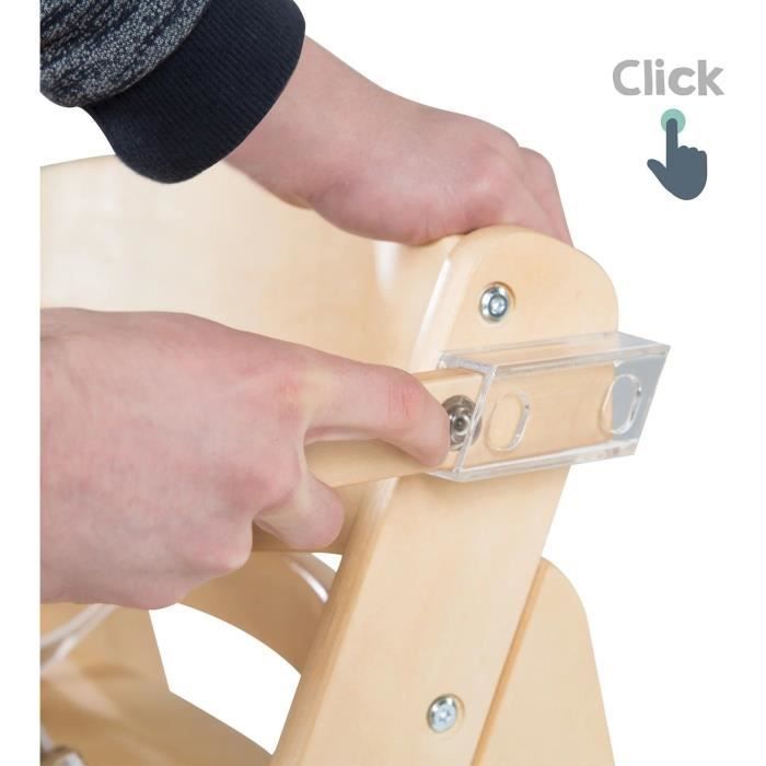 Trona convertible ROBA SIT UP CLICK & FUN - Bandeja extraíble - Altura regulable - Hasta 70 kg - Madera natural