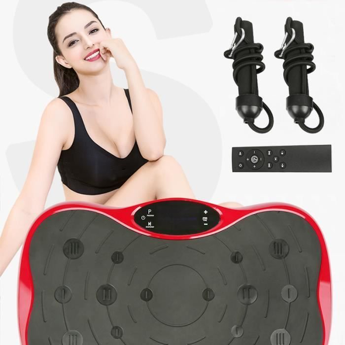 Fitness vibratieplaat - YIS - 200W vermogen - Bluetooth, USB, afstandsbediening - Rood/Zwart