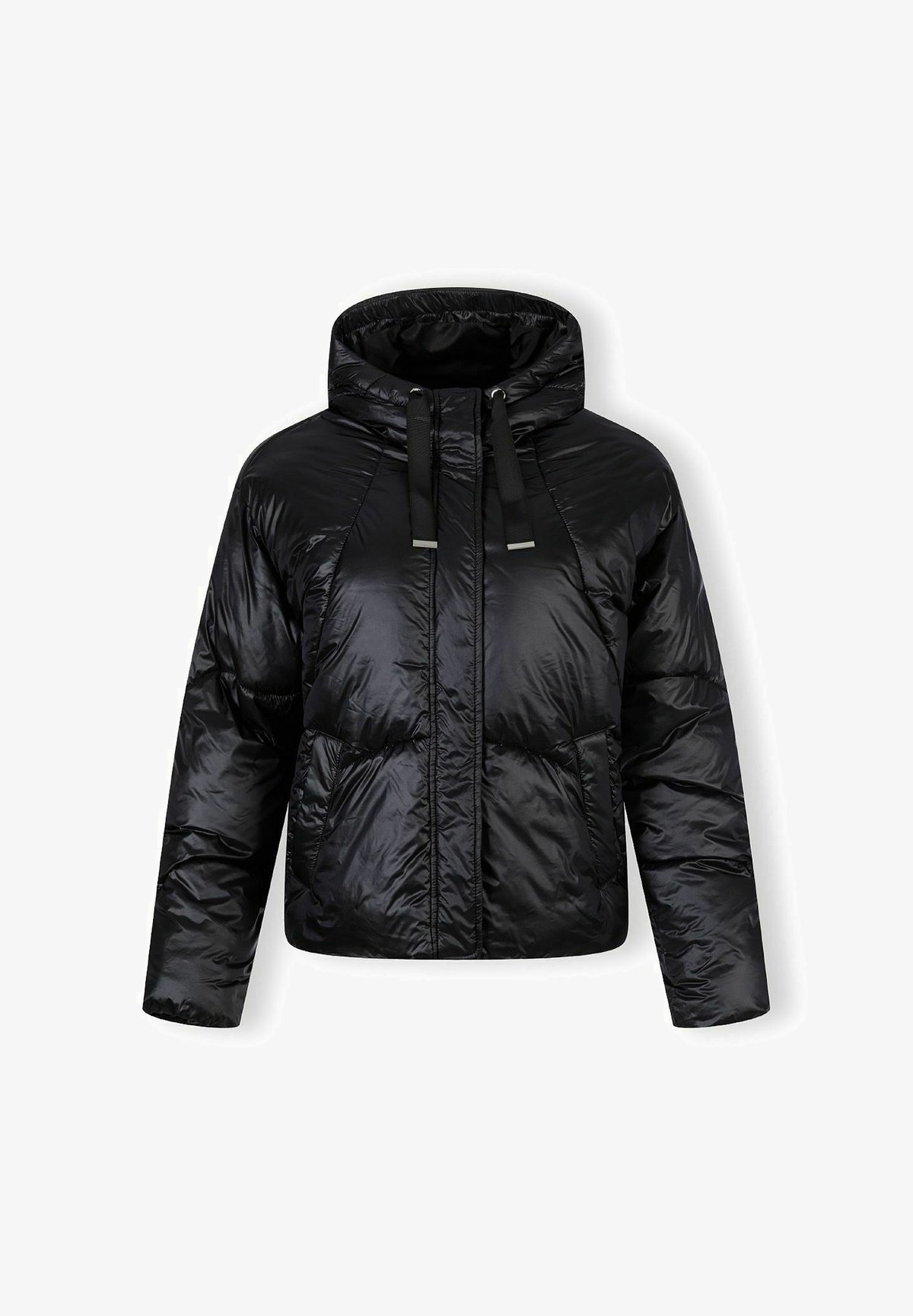 RESPECT GEWATTEERDE HOODIE MET RITS AAN DE VOORKANT - Winterjas - zwart