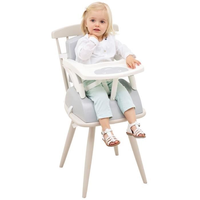 Seggiolino rialzato 2 in 1 THERMOBABY, grigio affascinante