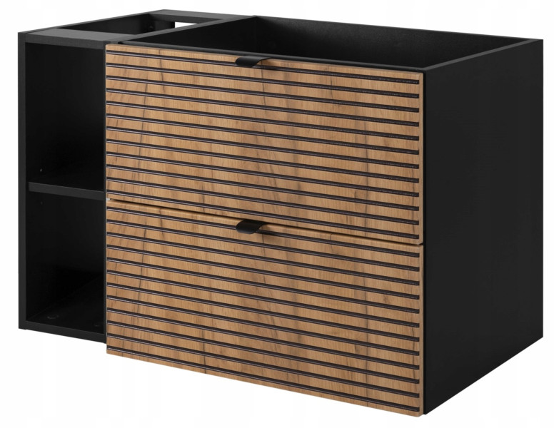 Szafka Pod UMYWALKĘ 80 cm Wisząca FREZOWANA 2S REGAŁ AURA