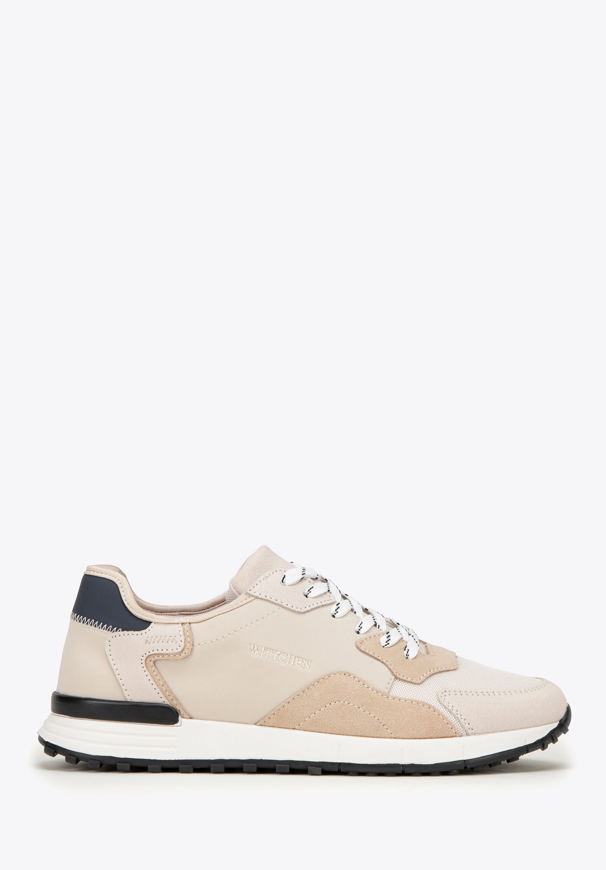 Męskie sneakersy ze skóry zamszowej beżowe