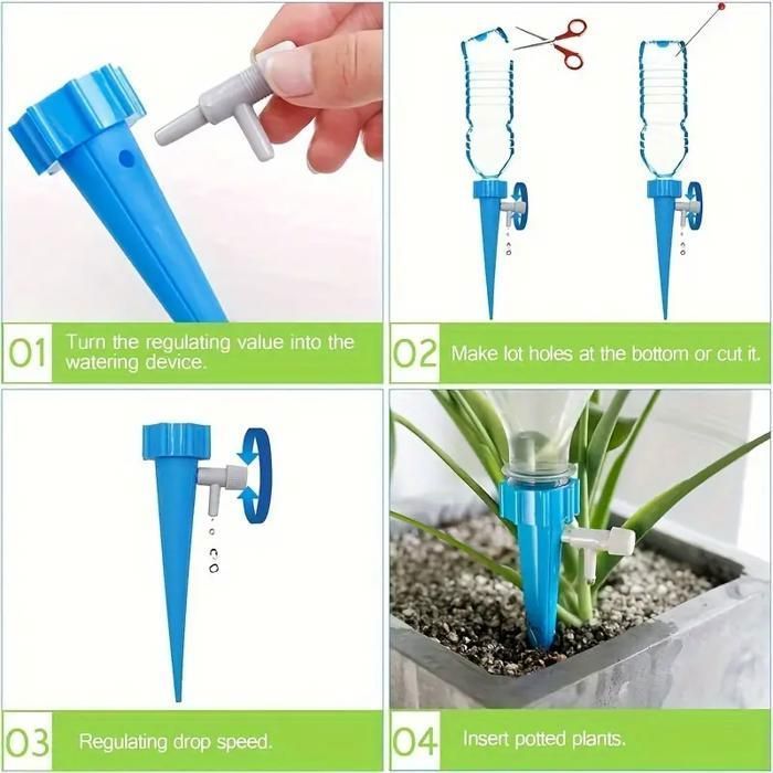 Kit d'irrigation goutte à goutte automatique de 40 pièces avec valve réglable parfait pour et les plantes en pot
