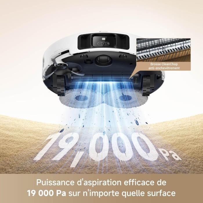 MOVA P50 Pro Ultra - Robot aspirador y fregador con base de carga - 19.000 Pa - Cepillo antienredos - Limpieza automática