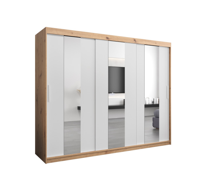 Szafa przesuwna Garderoba POLE 250  artisan/biały