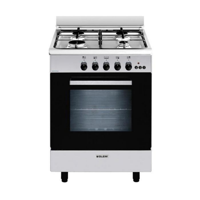 GLEM GA85PMWH Gas Cooker - 4 Burners - Convection Oven - 49 L Capacity