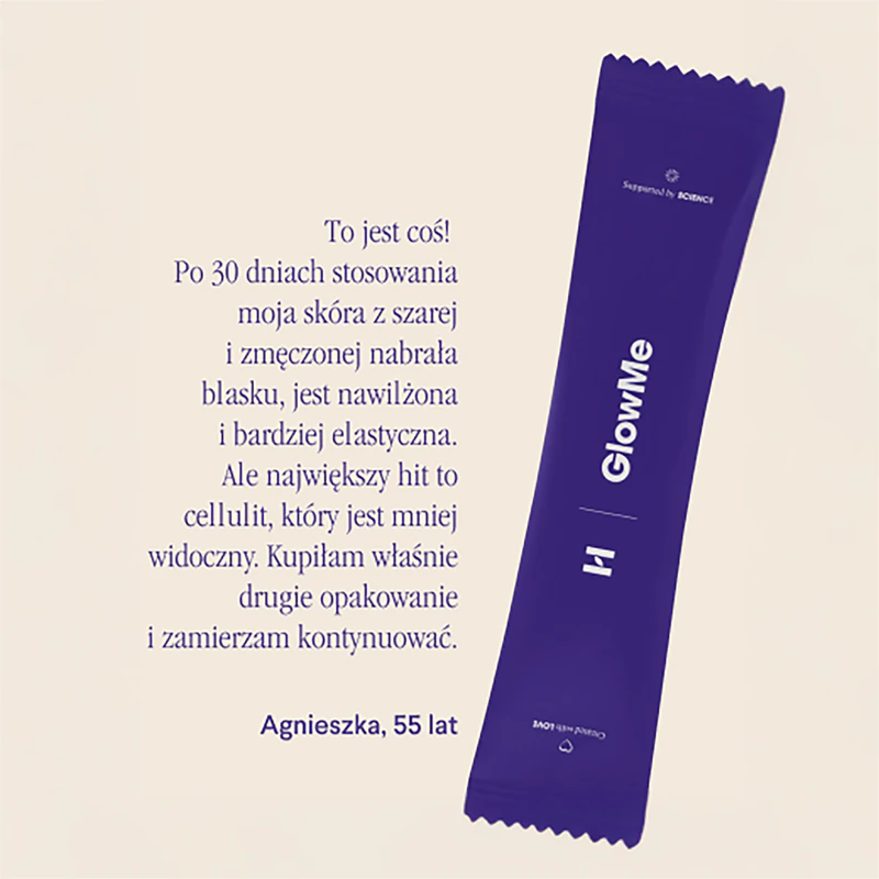 Vrecúška výživového doplnku Health Labs Care GlowMe pre krásne vlasy, pokožku a nechty