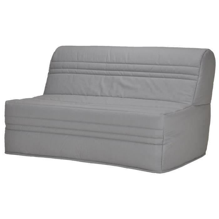 Banquette BZ JOE - Tissu gris clair - 3 places - L 143 x P 97 cm - Couchage 140 x 190 cm