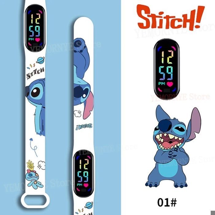 Reloj infantil Stitch – Pulsera digital LED – Reloj de unicornio de dibujos animados para niñas y niños