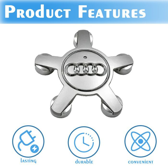 Juego de 4 tapacubos con emblema para rueda 4f0601165 N, para embellecedores de rueda de 135 mm para Audi (plateado) Etiqueta