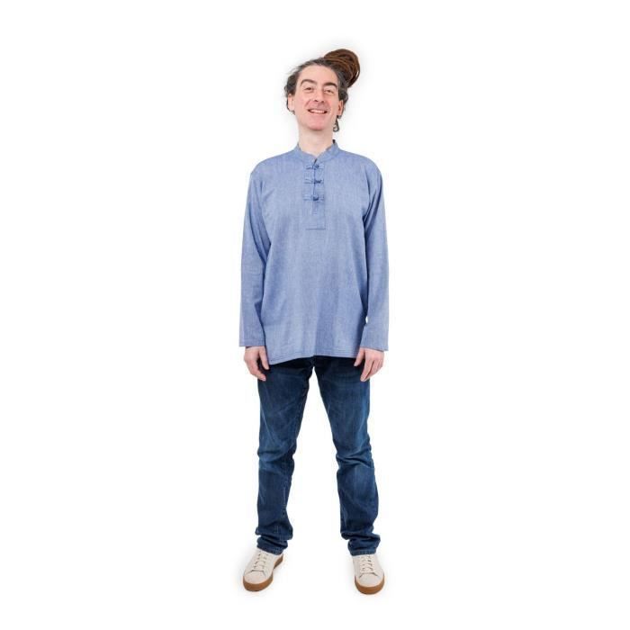 Fantazia - Camicia da uomo - Camicia da uomo con colletto alla coreana Célestin