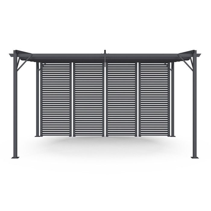 IDMARKET Pérgola edición coleccionista, lamas de techo retráctiles, 3x4 m, 4 paneles modulares, gris antracita
