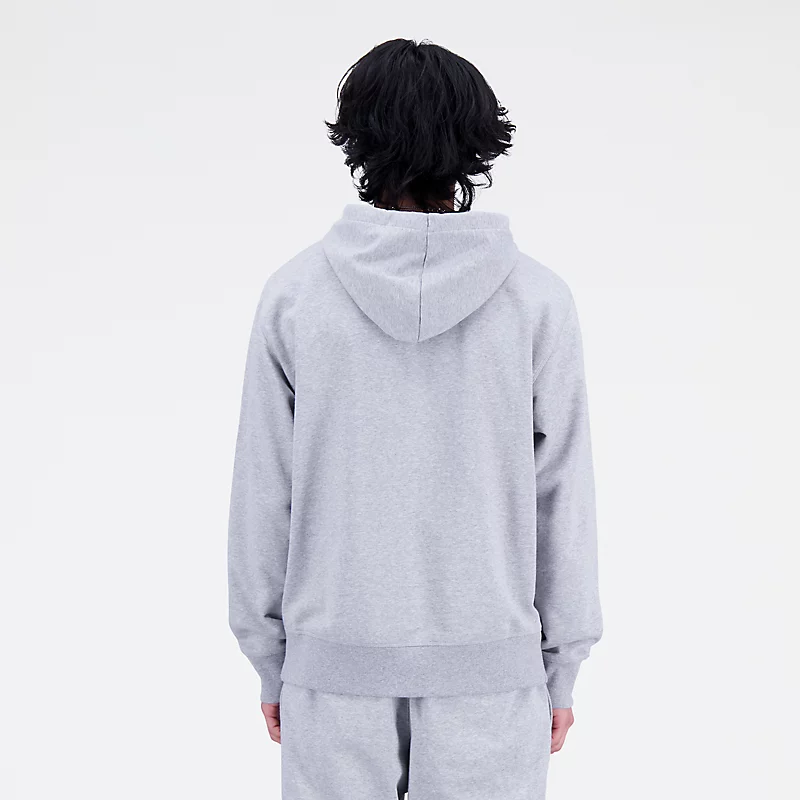 Pánská mikina s kapucí Essentials Stacked Logo French Terry - šedá, sportovní