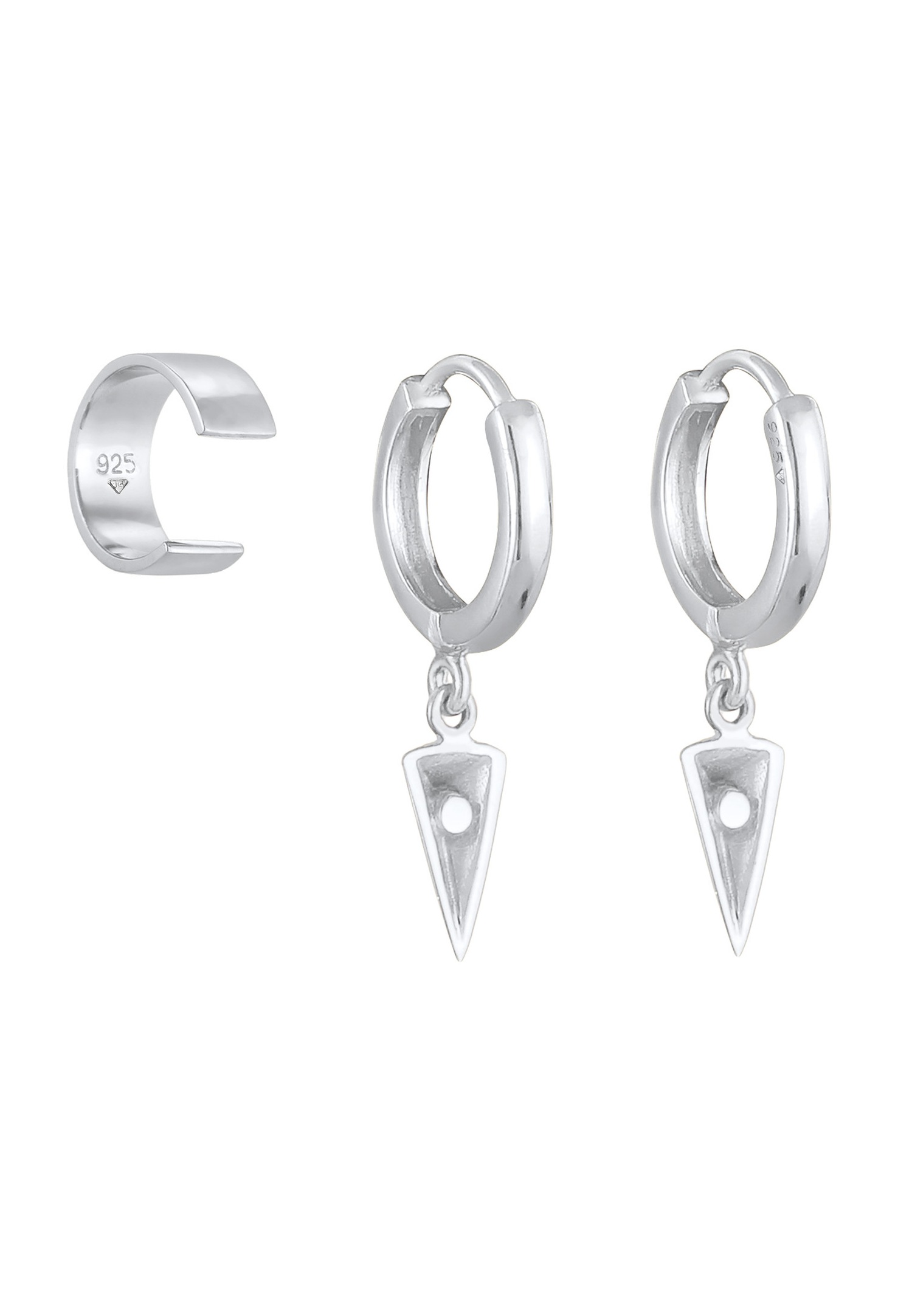Elli Triangle créoles pour dames en 925/1000 argent massif