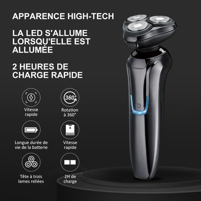 Men's Electric Shaver, 3D Men's Shaver with 6-in-1 Beard Trimmer, IPX6 100% Waterproof Wet & Dry LCD