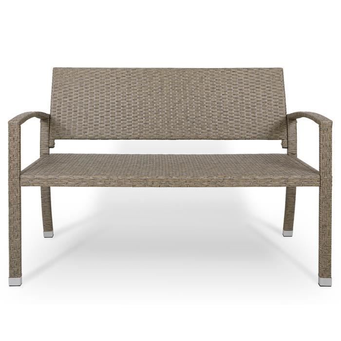 Deuba | Banco de jardín • Poliratán • Color crema • Resistente a los rayos UV y a la intemperie | Muebles, Asientos, Patio, Balcón