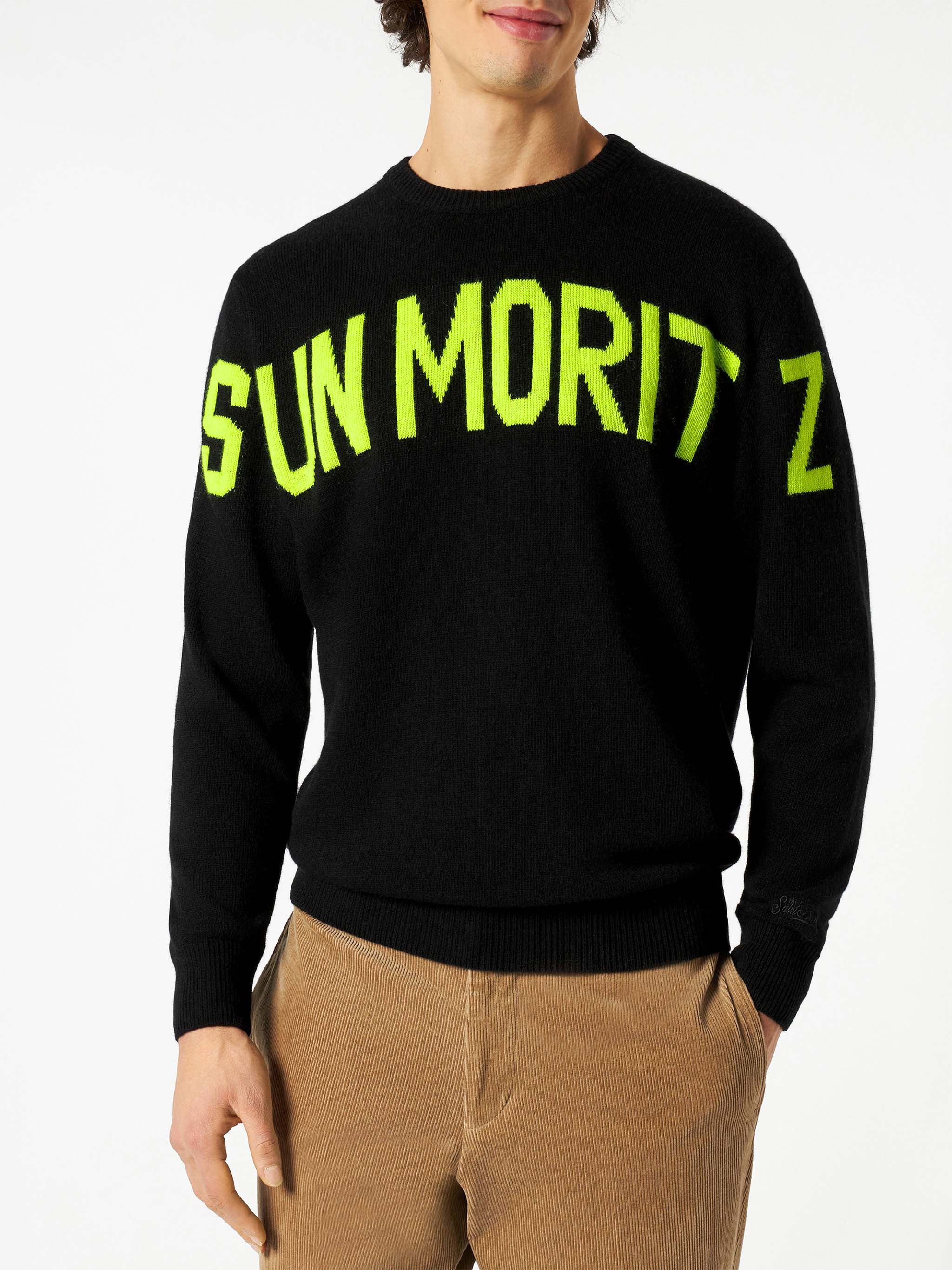 Suéter de jacquard negro para hombre de Sun Mortiz