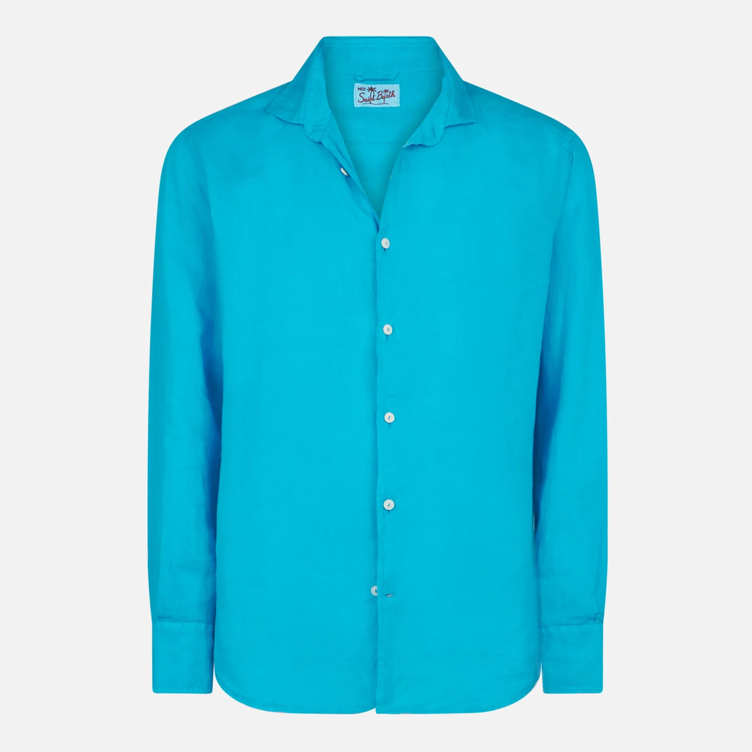 Herenoverhemd van Pamplona in turquoise linnen.