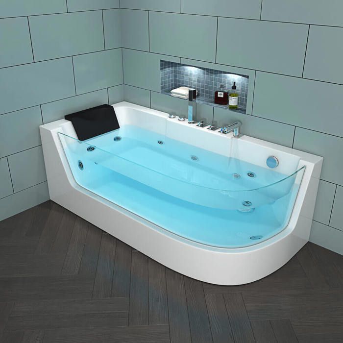 Baignoire Whirlpool HOME DELUXE CARICA - 170 x 80 cm - Droite