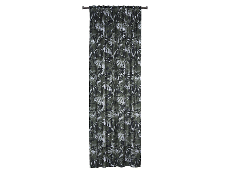 Zasłona Manua tunel 140x260 cm czarno-zielony