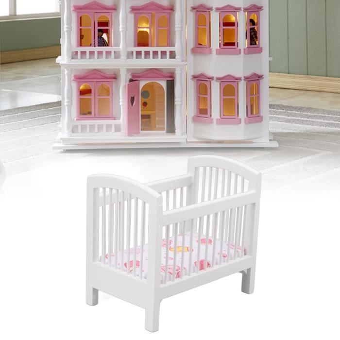 Wooden Doll Cradle - OMABETA - Dollhouse Baby Bed - Safe, cute, bright and lively