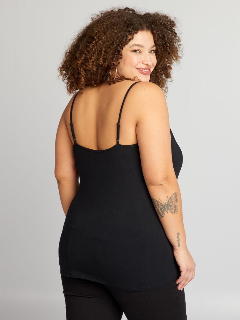 Camisola com alças finas - preta