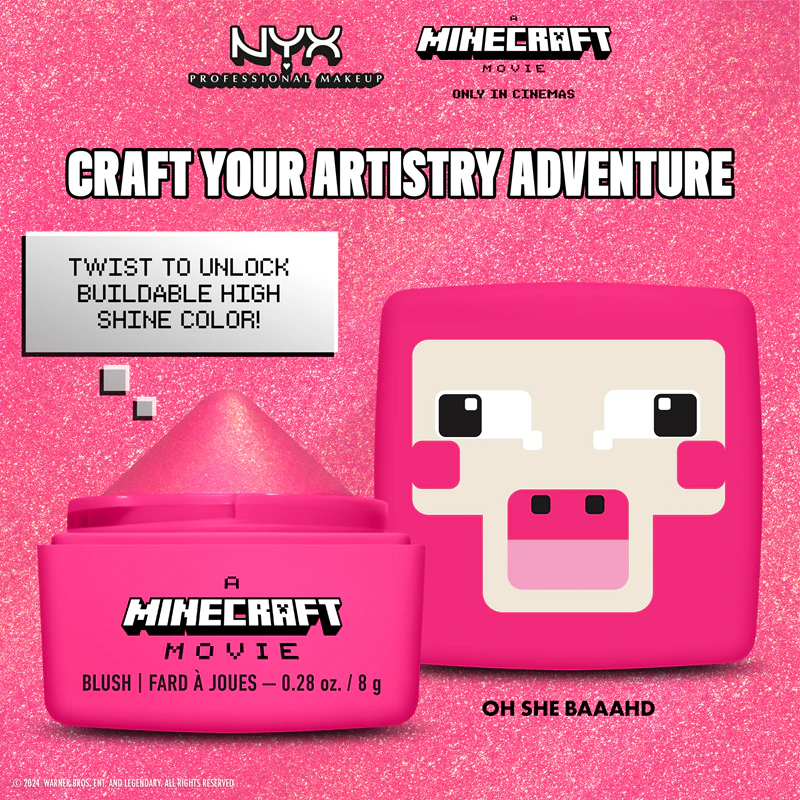 Blush inspirado no filme Minecraft da NYX Professional Makeup