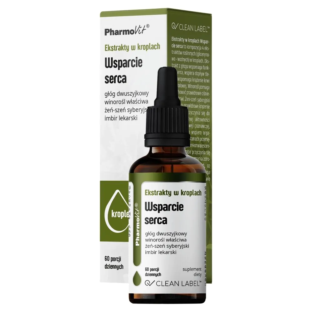 Pharmovit Clean Label Ekstrakty w Kroplach Wsparcie Serca 30 ml