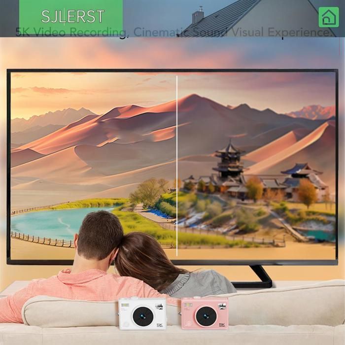 sjlerst appareil photo numérique 72 MP Appareil photo numérique 5K 72MP Double caméra arrière Écran IPS 2,8 optique appareil Blanc