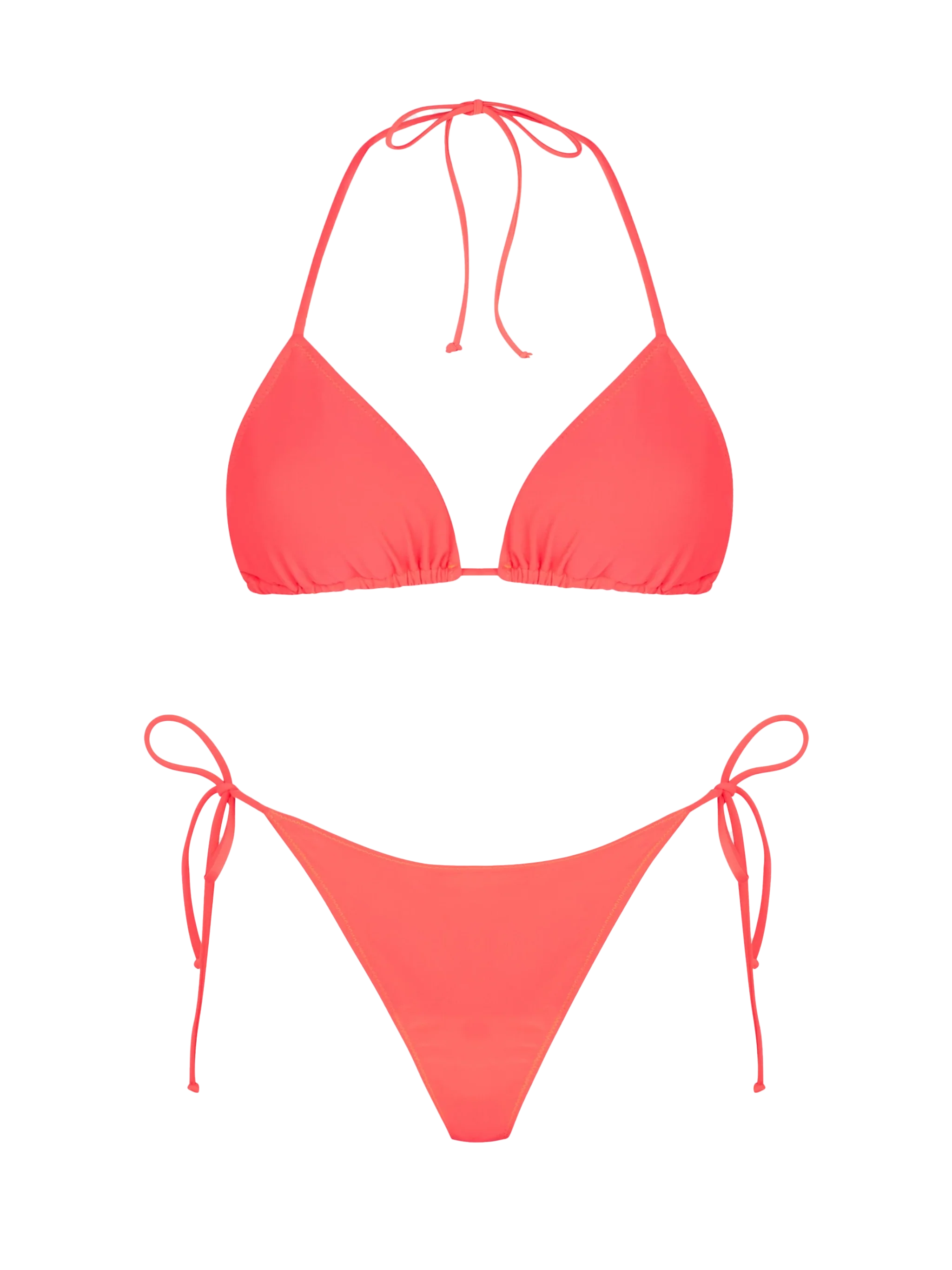 Neonrode driehoekige bikini voor dames