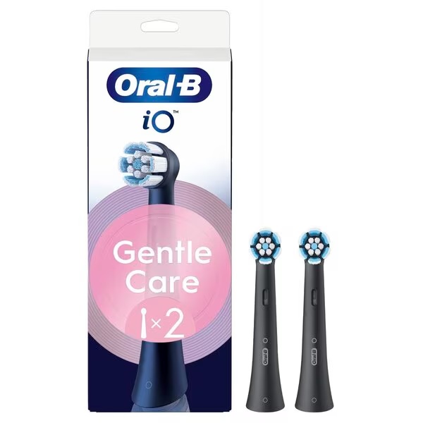 „Oral-B iO Gentle Care“ dantų šepetėlių galvutės, juodos, 2 vnt.