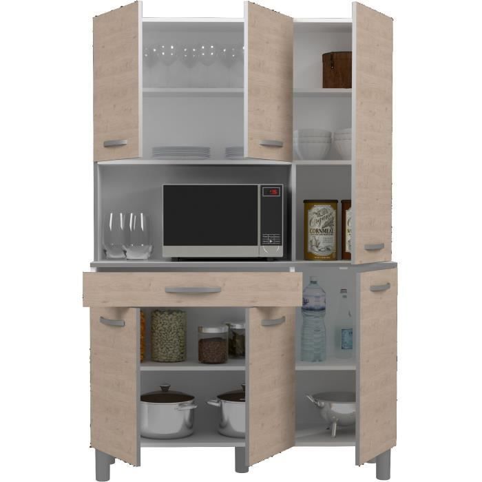 OSLO 120cm Sideboard - 1 Drawer and 6 Doors - W 120 x D 40 x H 185 cm - Oak Finish