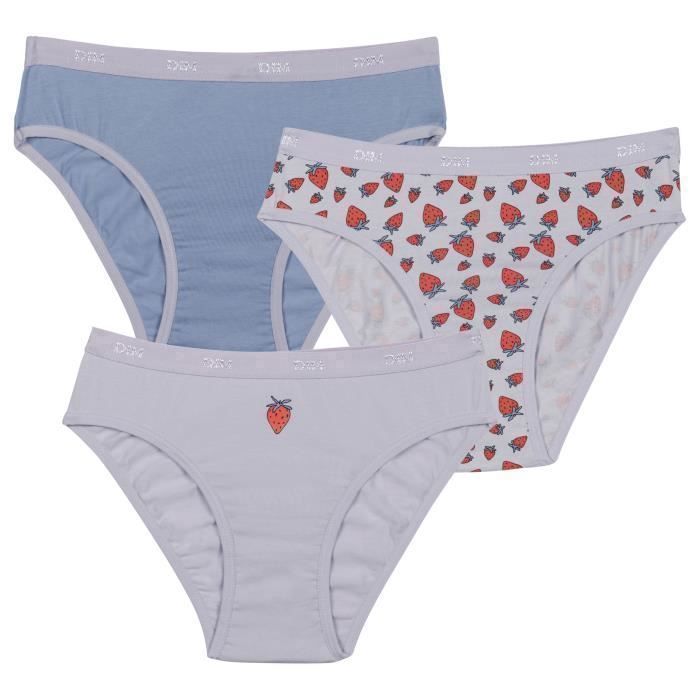 Conjunto de 3 braguitas de algodón elástico para niña con estampado Les Pockets.