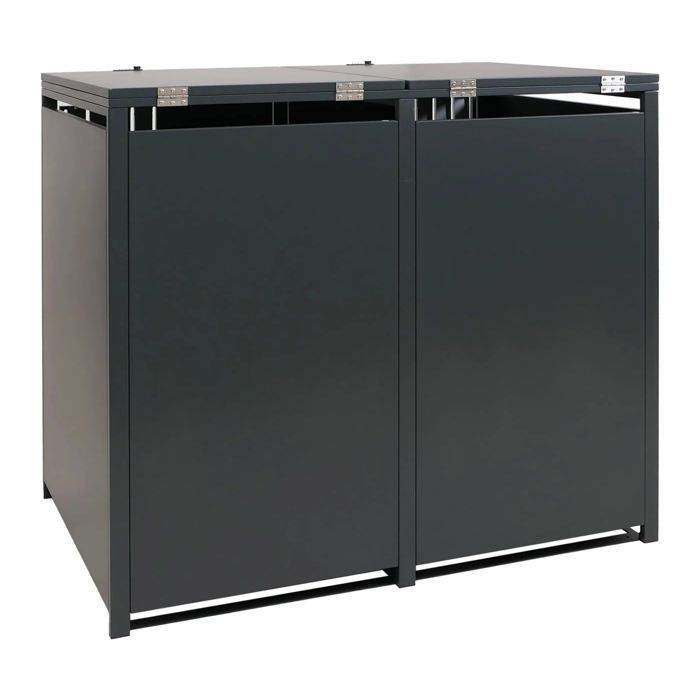 Caja para 2 contenedores - DÉCOSHOP26 - 04_000 - 122x132x84 cm - Acero galvanizado con recubrimiento en polvo - 80–240 L, con cerradura